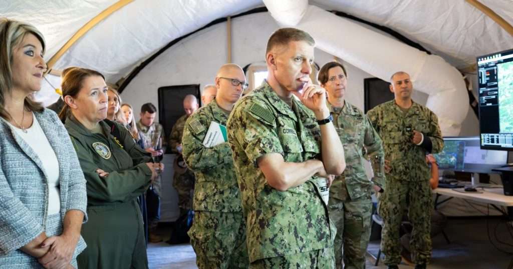 ADM Richard Correll, Commander, USSTRATCOM tours NSWC Crane. (Image credit: US Navy)