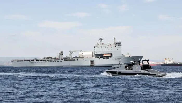 RNMB Ariadne with RFA Lyme Bay in Gibraltar (Image credit: Royal Navy)