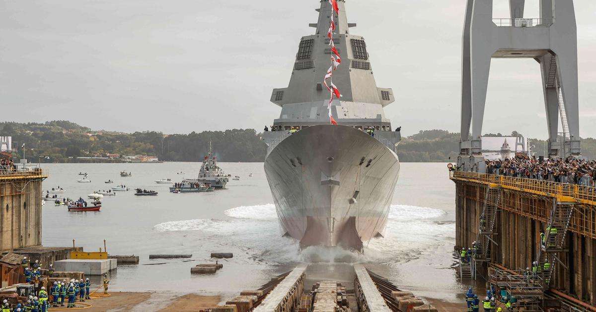 Navantia launched the F112 frigate Roger de Lauria in Ferrol. (Image credit: Navantia)