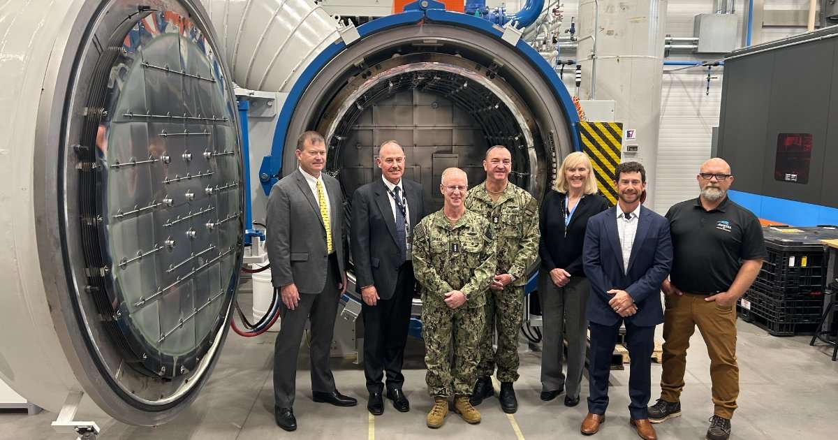 CNO ADM Daryl Caudle & MCPON John Perryman visit Navy AMCoE in Danville, VA. (Credit Austal USA)