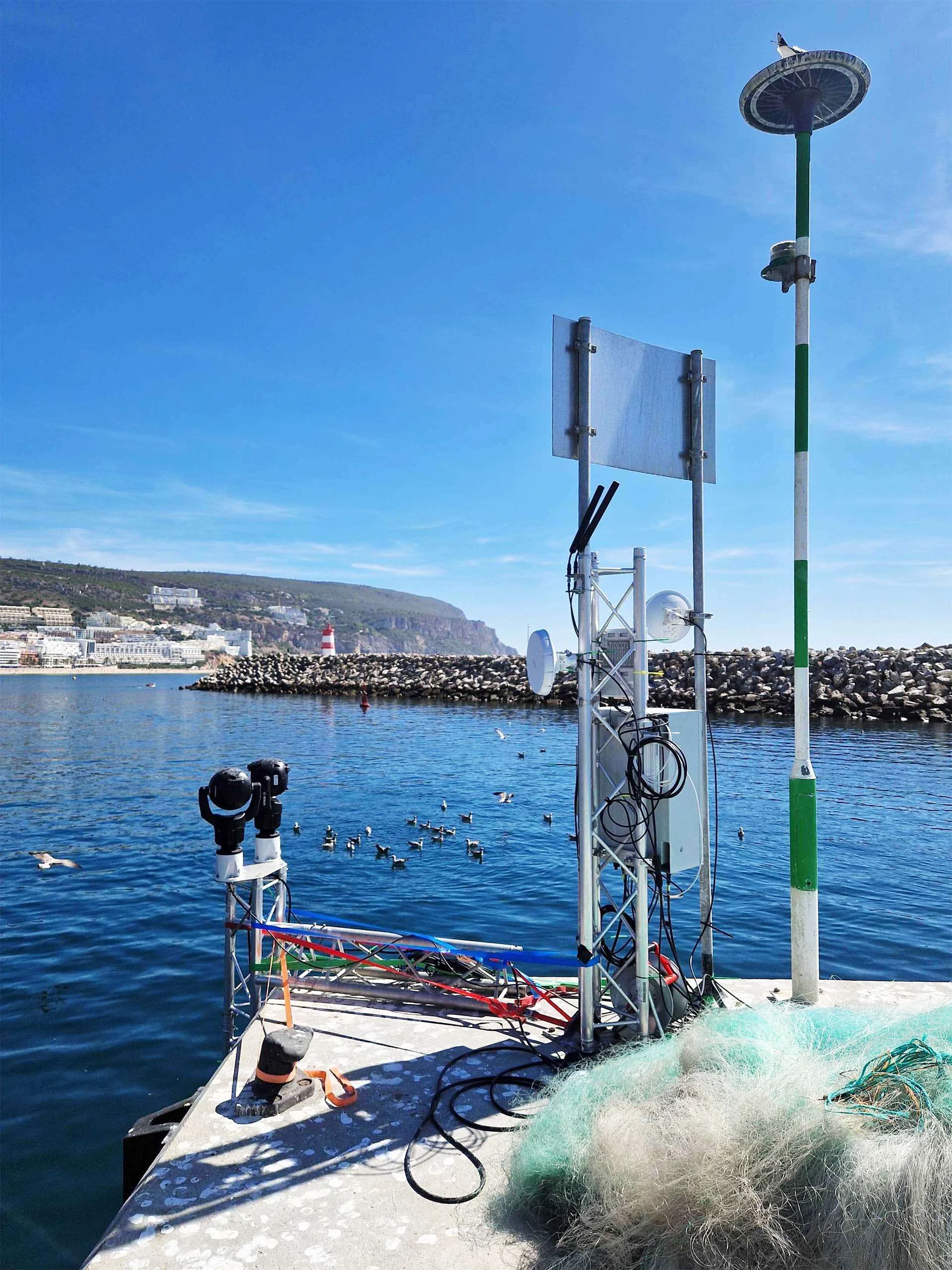 Land Sensor Station with Passive Sonar, Daylight Cameras and Antennas. (Image credit: EvoLogics)