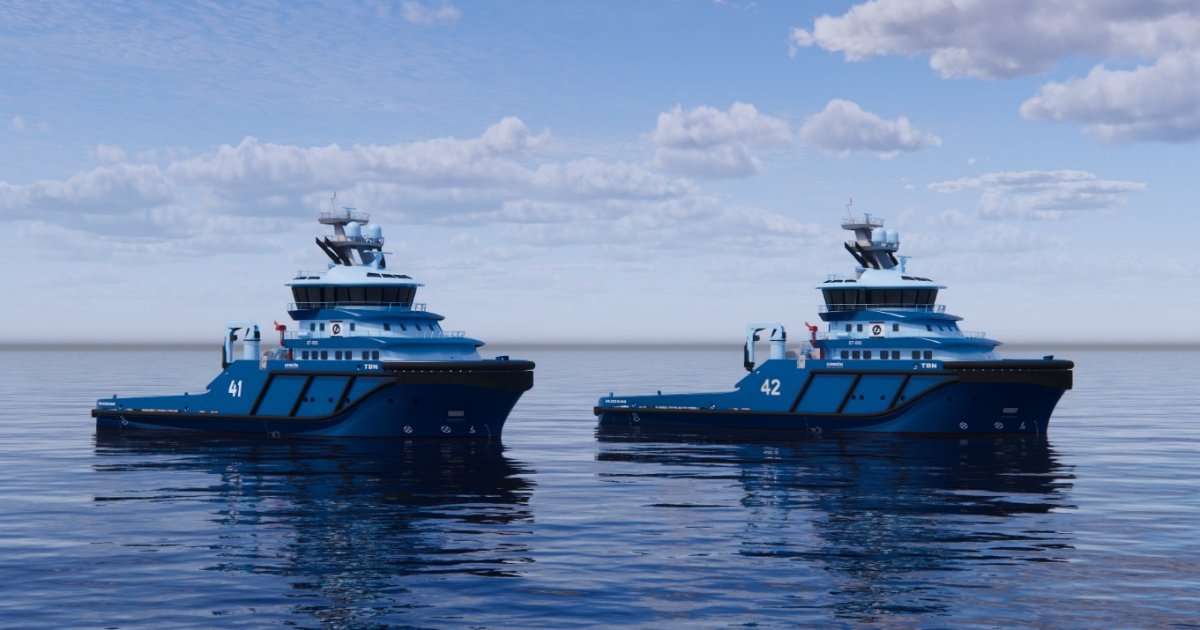 The new tugboat for Østensjø Rederi will be equipped with two Steerprop SP 50 W D dual-end azimuth units. (Image credit: Skipsteknisk/Østensjø Rederi)