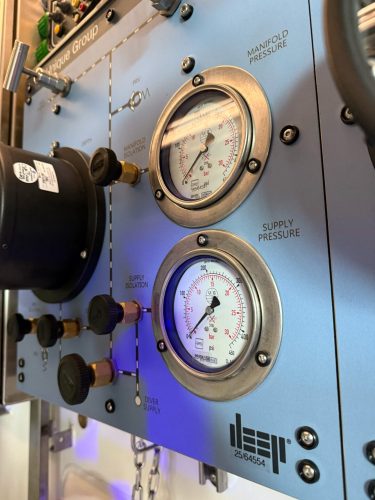 Close-up of Unique Group’s atmosphere monitoring systems onboard Vanguard.